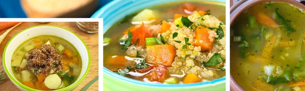 Sopa de verduras y quinoa