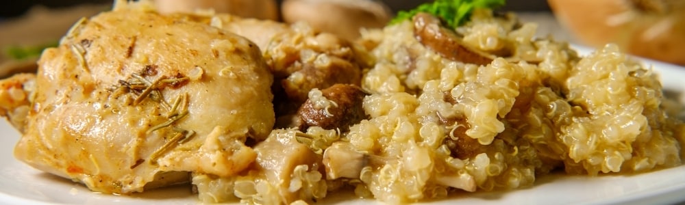 risotto de quinoa y champiñones
